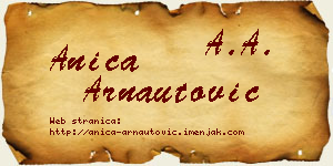 Anica Arnautović vizit kartica